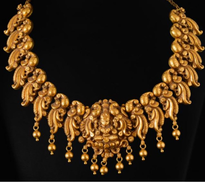 Traditional Antique Gold Peacock Necklace Designs