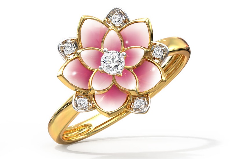 gold ring flower design