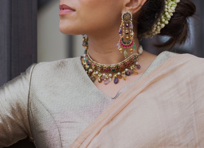 Bollywood Navratna Kundan Choker Wedding Necklace Gold Plated Indian  Jewelry Set | eBay