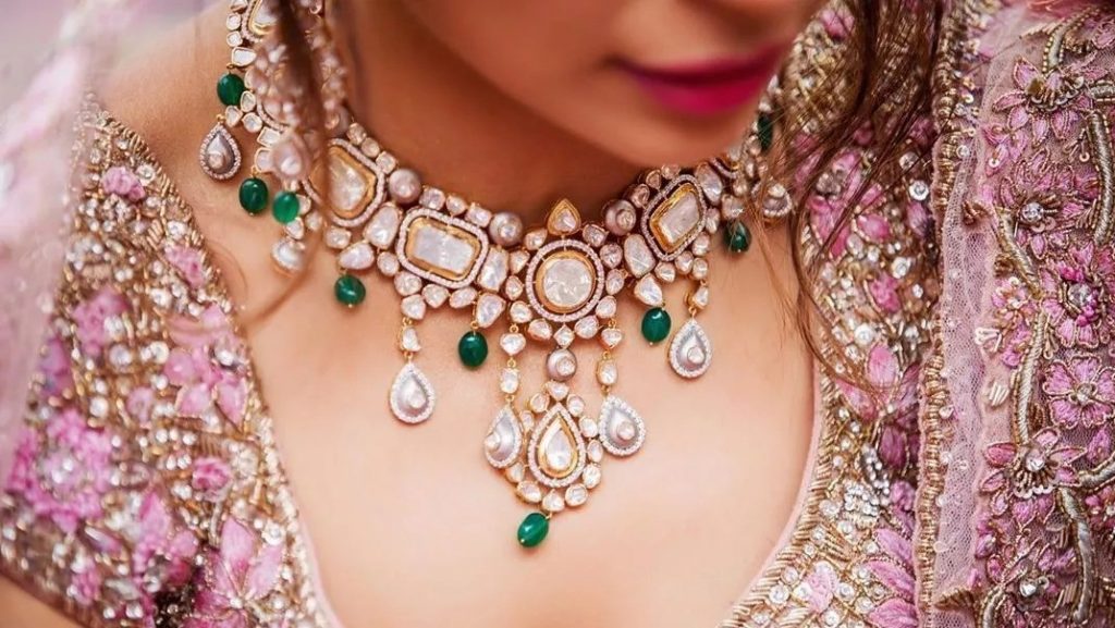Bridal Jewellery|Bridal lehenga|Polki Jewellery