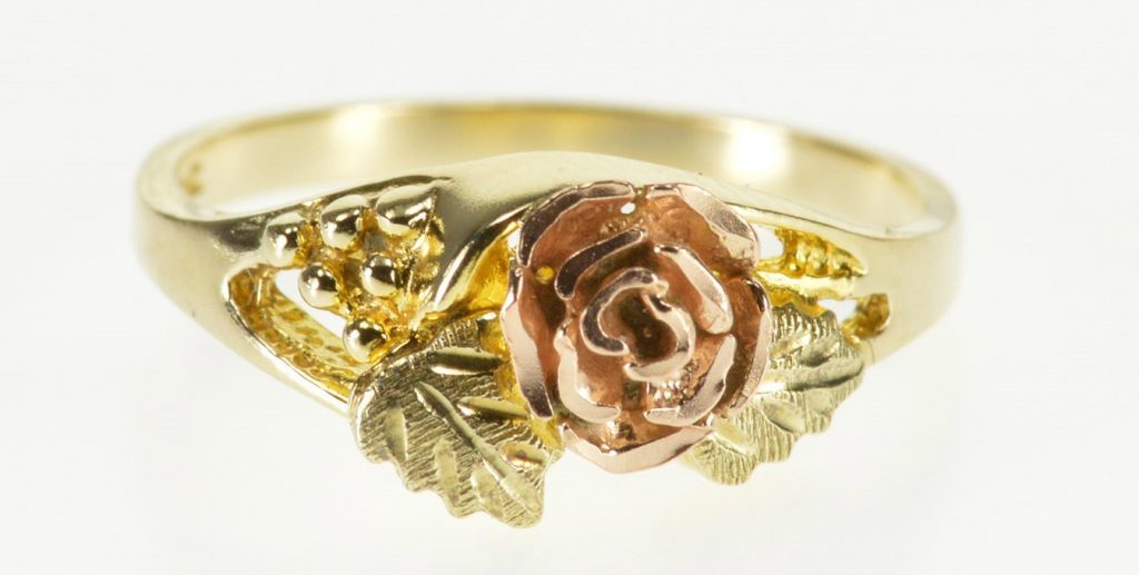 rose gold ring flower design