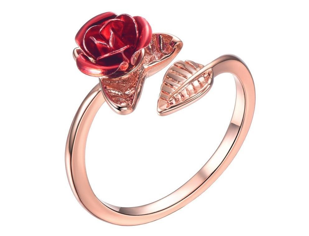 rose gold ring flower design