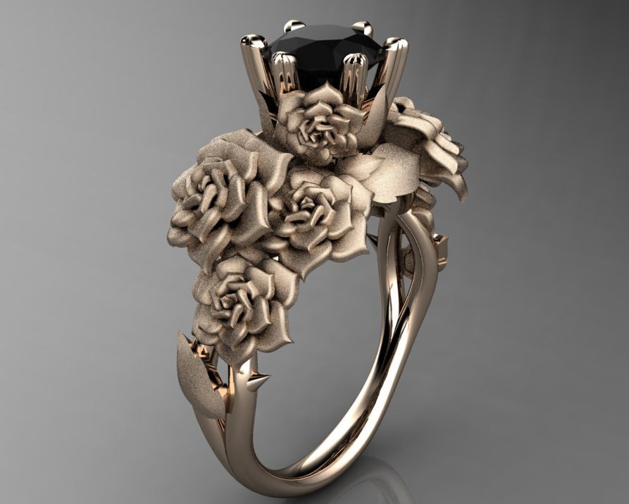 rose gold ring flower design