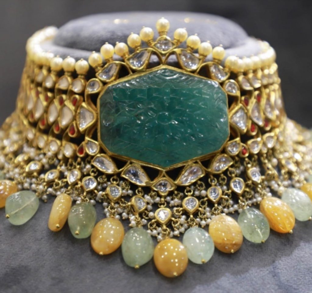 Emerald Polki Choker