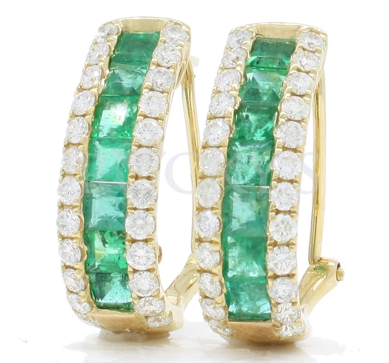 Emerald Gold Earrings | Dhanalakshmi Jewellers