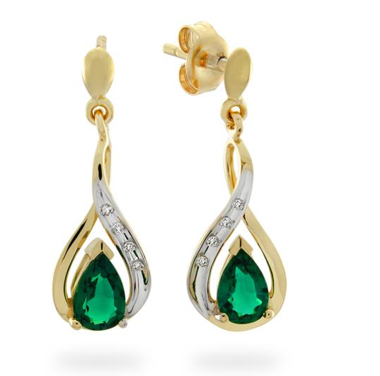 Emerald Gold Earrings | Dhanalakshmi Jewellers