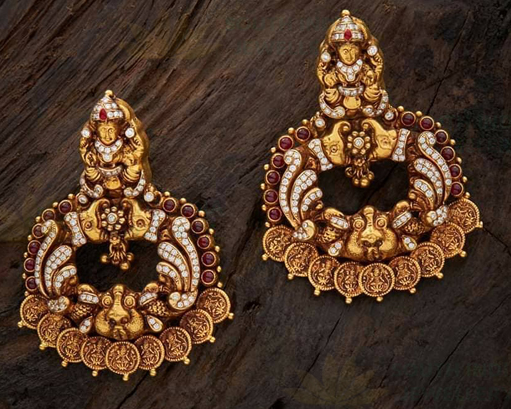 Lakshmi Pearl Temple Bell Earrings - Radhika Store