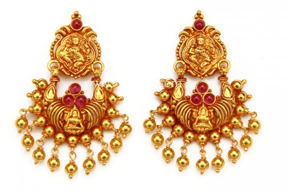 Antique Lakshmi Gold Earring Designs | Dhanalakshmi Jewelers