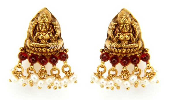 Antique Lakshmi Gold Earring Designs | Dhanalakshmi Jewelers