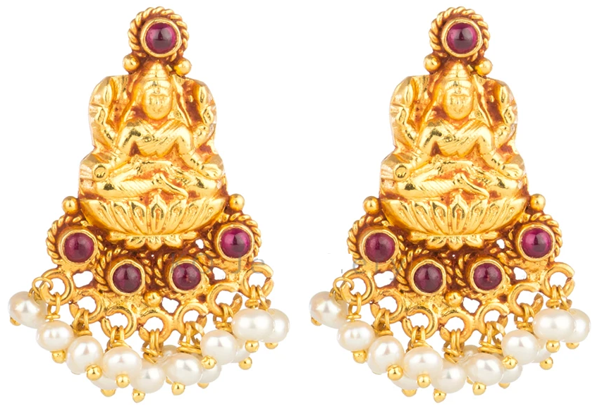 Antique Lakshmi Gold Earring Designs | Dhanalakshmi Jewelers