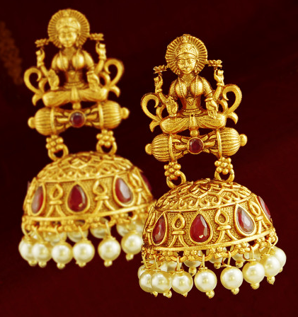 Antique Lakshmi Gold Earring Designs | Dhanalakshmi Jewelers