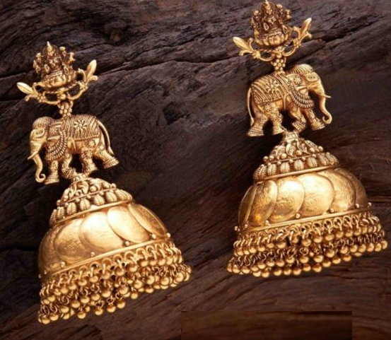 Antique Lakshmi Gold Earring Designs