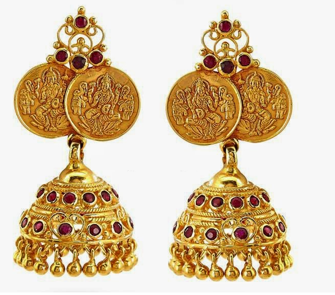 Antique Lakshmi Gold Earring Designs | Dhanalakshmi Jewelers