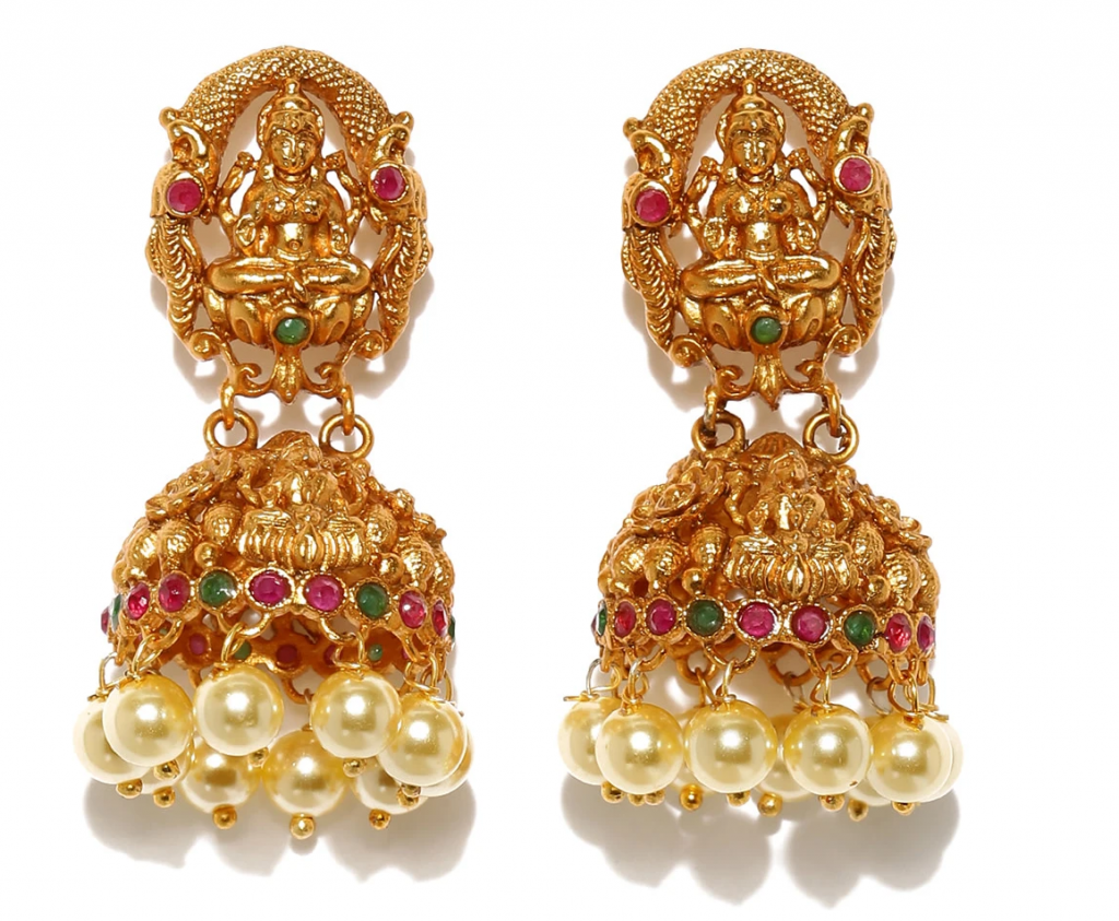 Antique Lakshmi Gold Earring Designs | Dhanalakshmi Jewelers