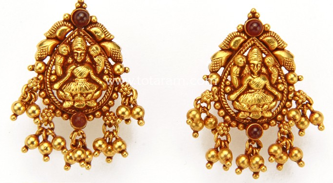 Antique Lakshmi Gold Earring Designs | Dhanalakshmi Jewelers