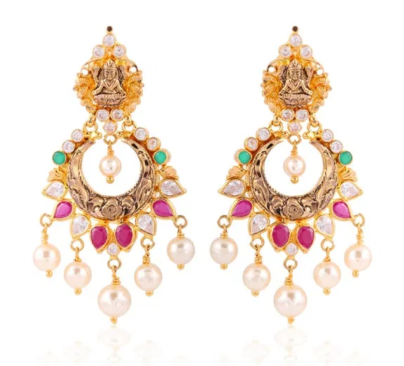 Antique Lakshmi Gold Earring Designs | Dhanalakshmi Jewelers