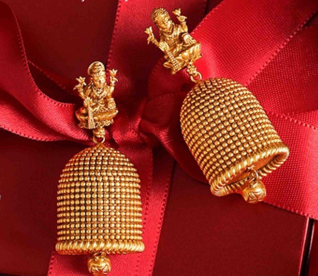 Antique Lakshmi Gold Earring Designs | Dhanalakshmi Jewelers