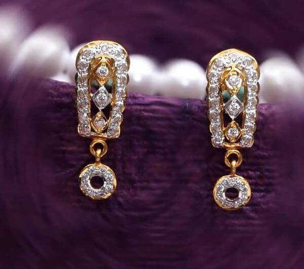 Manufacturer of 22k yellow gold ultra light weight royal earrings  Jewelxy   205234