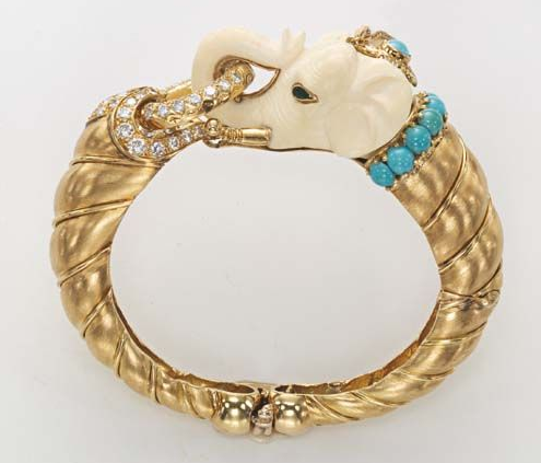 Elephant Design Gold Bangles