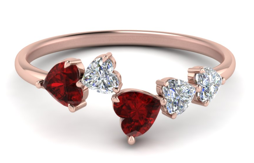 Heart Shaped Ruby Ring