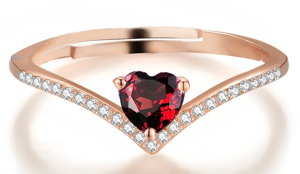 Heart Shaped Ruby Ring