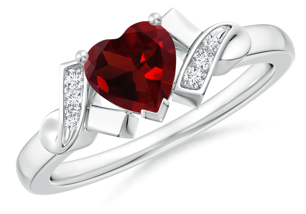 Heart Shaped Ruby Ring