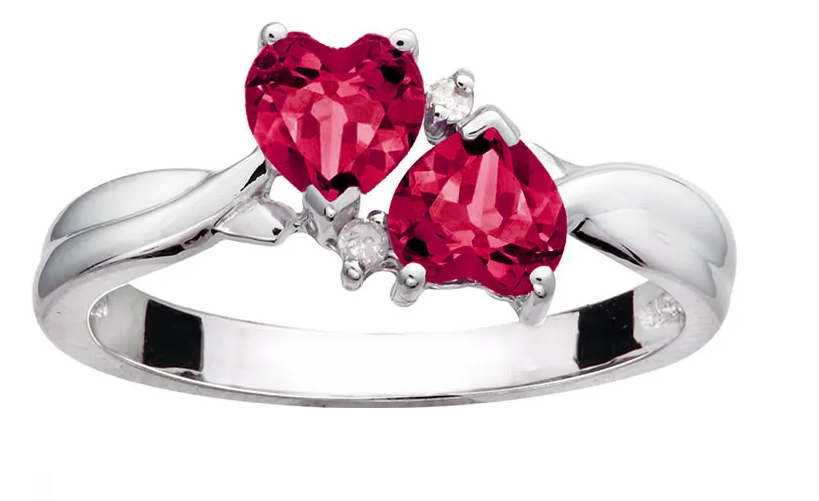 Heart Shaped Ruby Ring