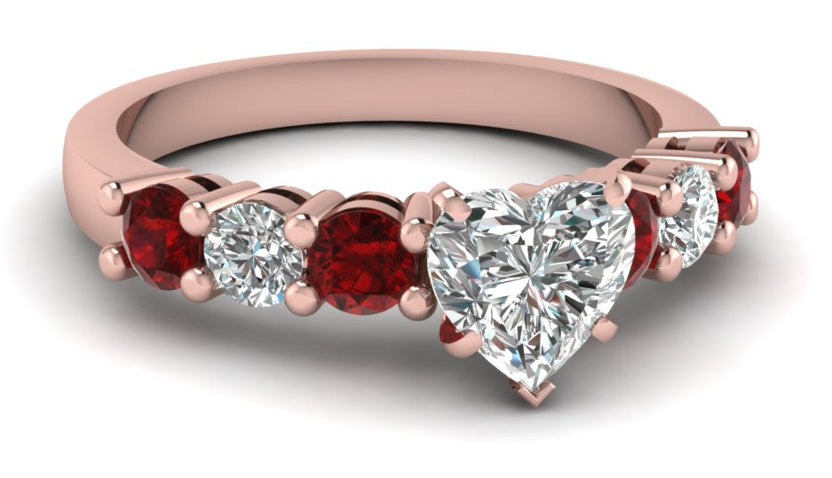 Heart Shaped Ruby Ring