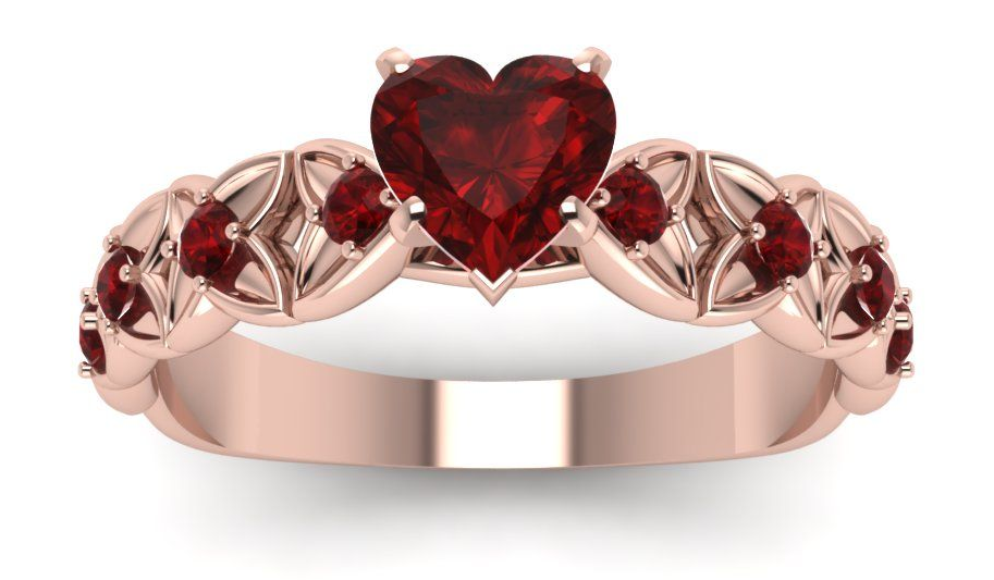 Heart Shaped Ruby Ring