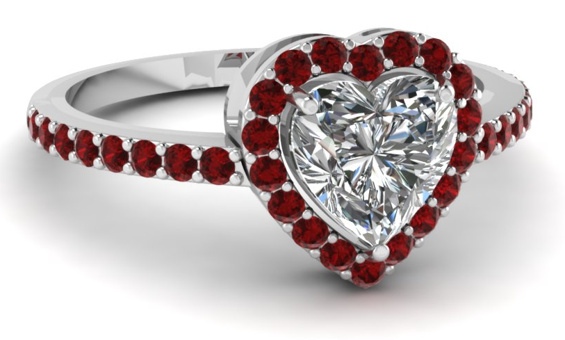 Heart Shaped Ruby Ring