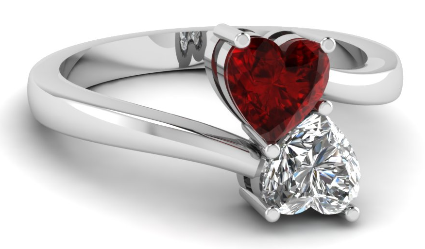 Heart Shaped Ruby Ring