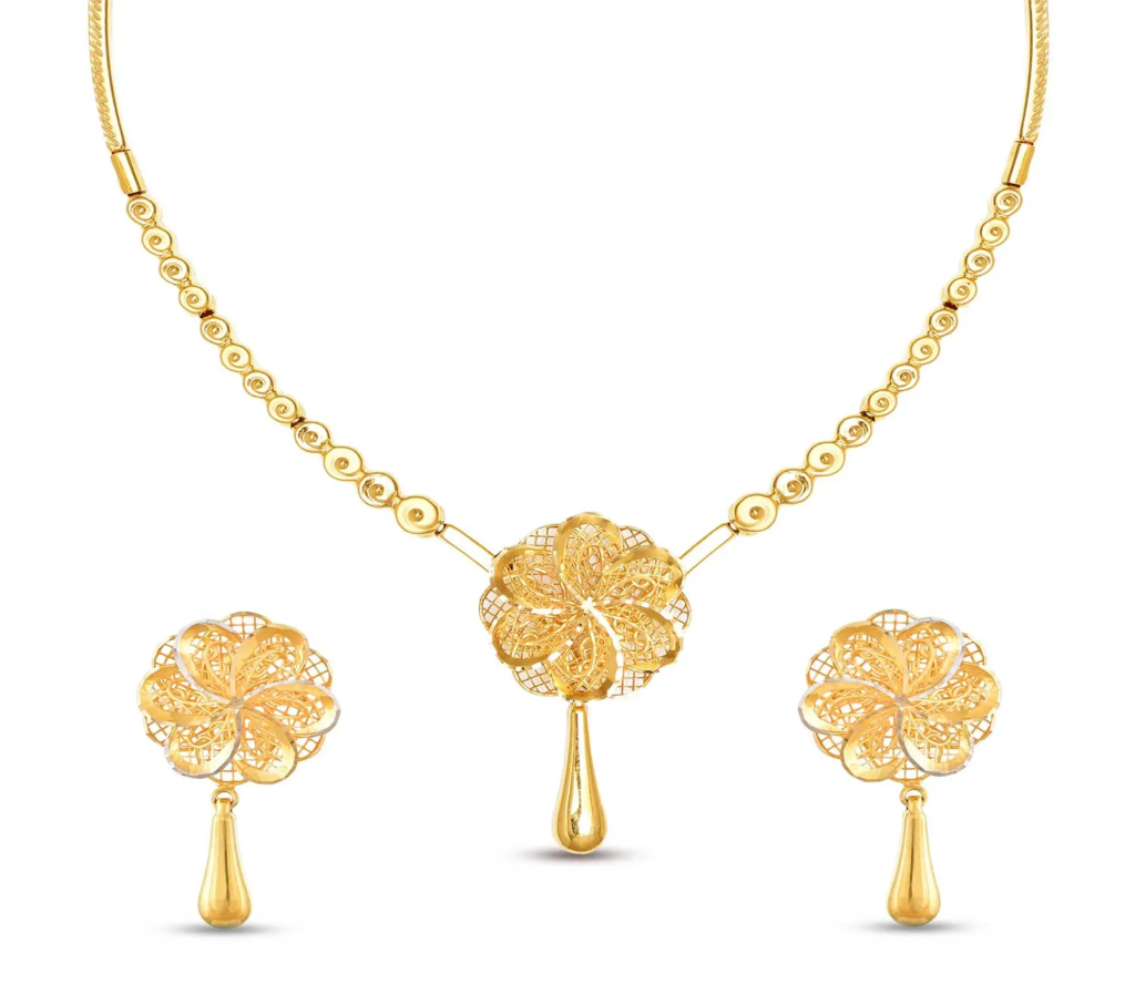 Gold Necklace and Earring Set Designs