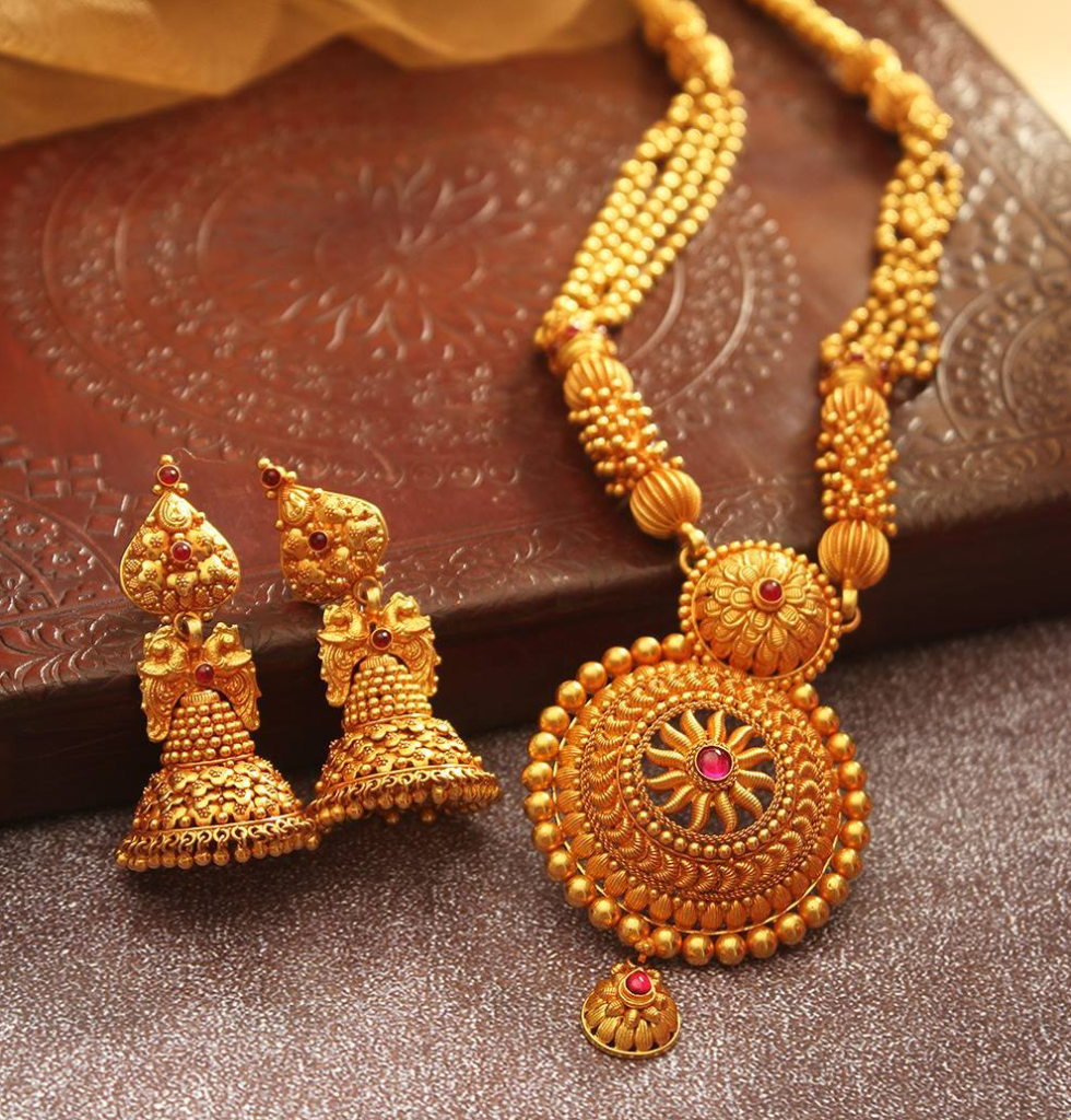 Gold Necklace and Earring Set Designs