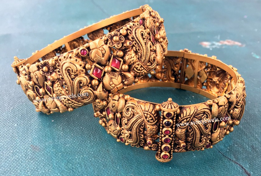 Antique Gold Bangles Designs | Dhanalakshmi Jewellers|Nakshi Jewelry|Traditional Temple Jewelry| Gold Bangles|Antique JewelleryDhanalakshmi Jewellers