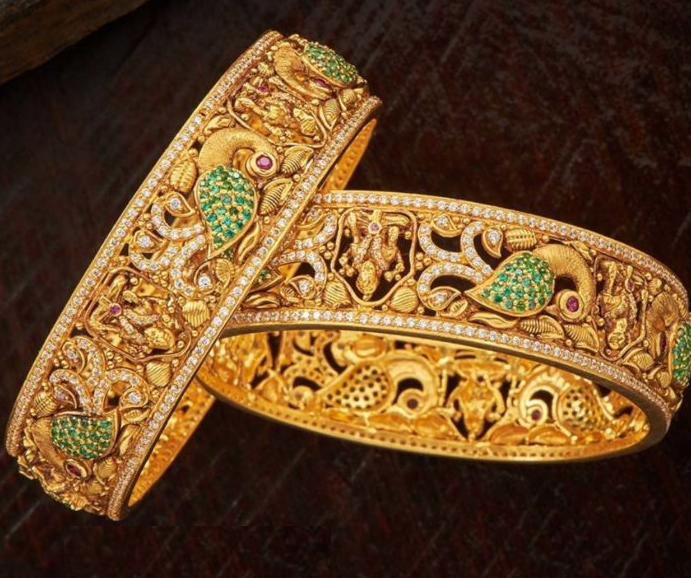 Antique Gold Bangles Designs | Dhanalakshmi Jewellers|Antique Gold Bangles Designs | Dhanalakshmi Jewellers|Nakshi Jewelry|Traditional Temple Jewelry| Gold Bangles|Antique Jewellery