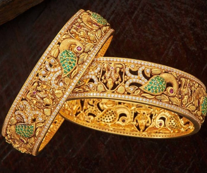 Antique Gold Bangles Designs | Dhanalakshmi Jewellers|Antique Gold Bangles Designs | Dhanalakshmi Jewellers|Nakshi Jewelry|Traditional Temple Jewelry| Gold Bangles|Antique Jewellery 