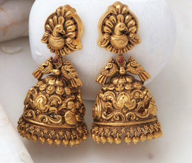 Antique Gold Earrings Designs | Dhanalakshmi Jewellers|Nakshi Jewelry|Traditional Temple Jewelry| Gold Earrings|Antique Jewellery |Traditional Jhumkis|Jhumkas