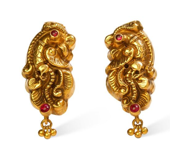 Antique Gold Earrings Designs | Dhanalakshmi Jewellers