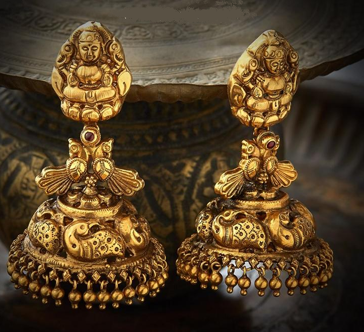 Antique Gold Earrings Designs | Dhanalakshmi Jewellers|Antique Gold Bangles Designs | Dhanalakshmi Jewellers|Nakshi Jewelry|Traditional Temple Jewelry| Gold Earrings|Antique Jewellery