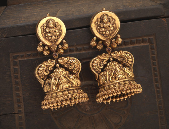 Antique Gold Earrings Designs | Dhanalakshmi Jewellers|Nakshi Jewelry|Traditional Temple Jewelry| Gold Earrings|Antique Jewellery |Traditional Jhumkis|Jhumkas
