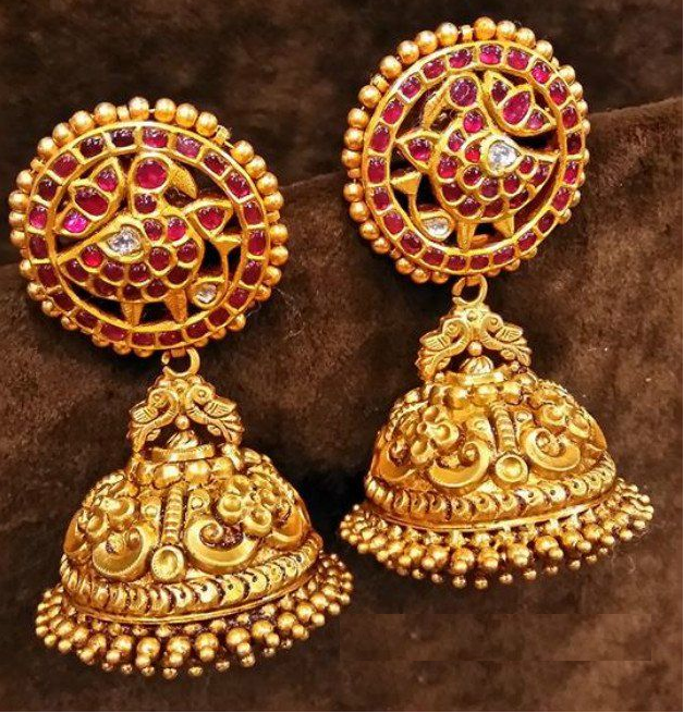 Antique Gold Earrings Designs | Dhanalakshmi Jewellers