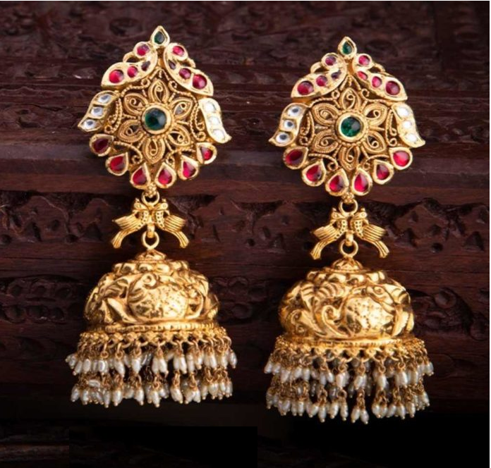 Antique Gold Earrings Designs | Dhanalakshmi Jewellers|Nakshi Jewelry|Traditional Temple Jewelry| Gold Earrings|Antique Jewellery |Traditional Jhumkis|Jhumkas