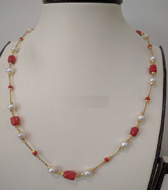 Light Weight Coral Beads Necklace - Jewellery Designs