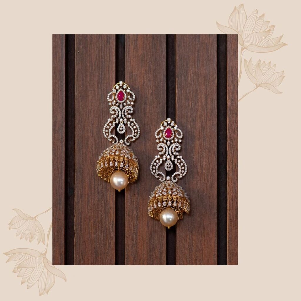 Dazzling Diamond Jhumka Designs