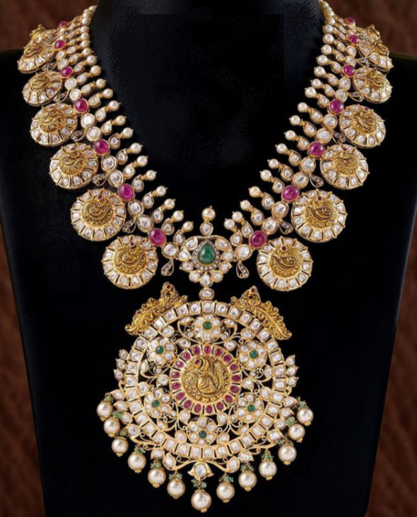 Beautiful Gold Bottu Mala Necklace Designs - Dhanalakshmi Jewellers