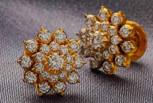 Vajra KutkaJodu|Vajra Kutik| Diamond Stud Earrings|Dhanalakshmi Jewellers
