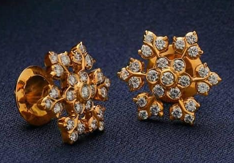 Vajra KutkaJodu|Vajra Kutik| Diamond Stud Earrings|Dhanalakshmi Jewellers