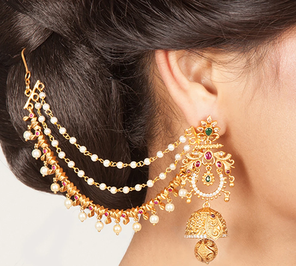 Top 77+ earring side chain gold best - 3tdesign.edu.vn