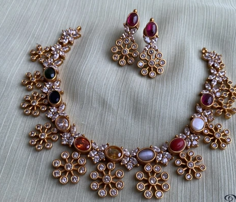 Navratna Necklace Designs