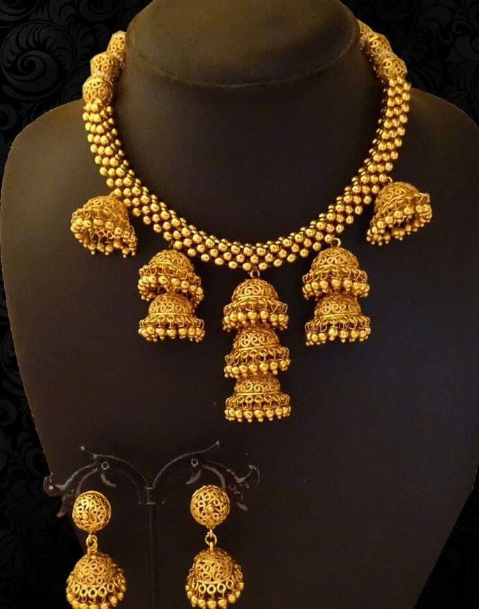 Jhumka Necklace Designs - Dhanalakshmi Jewellers